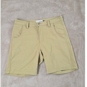 Flylow Shorts Mens size Medium Mustard Yellow outdoor hiking Nylon Stretch EUC